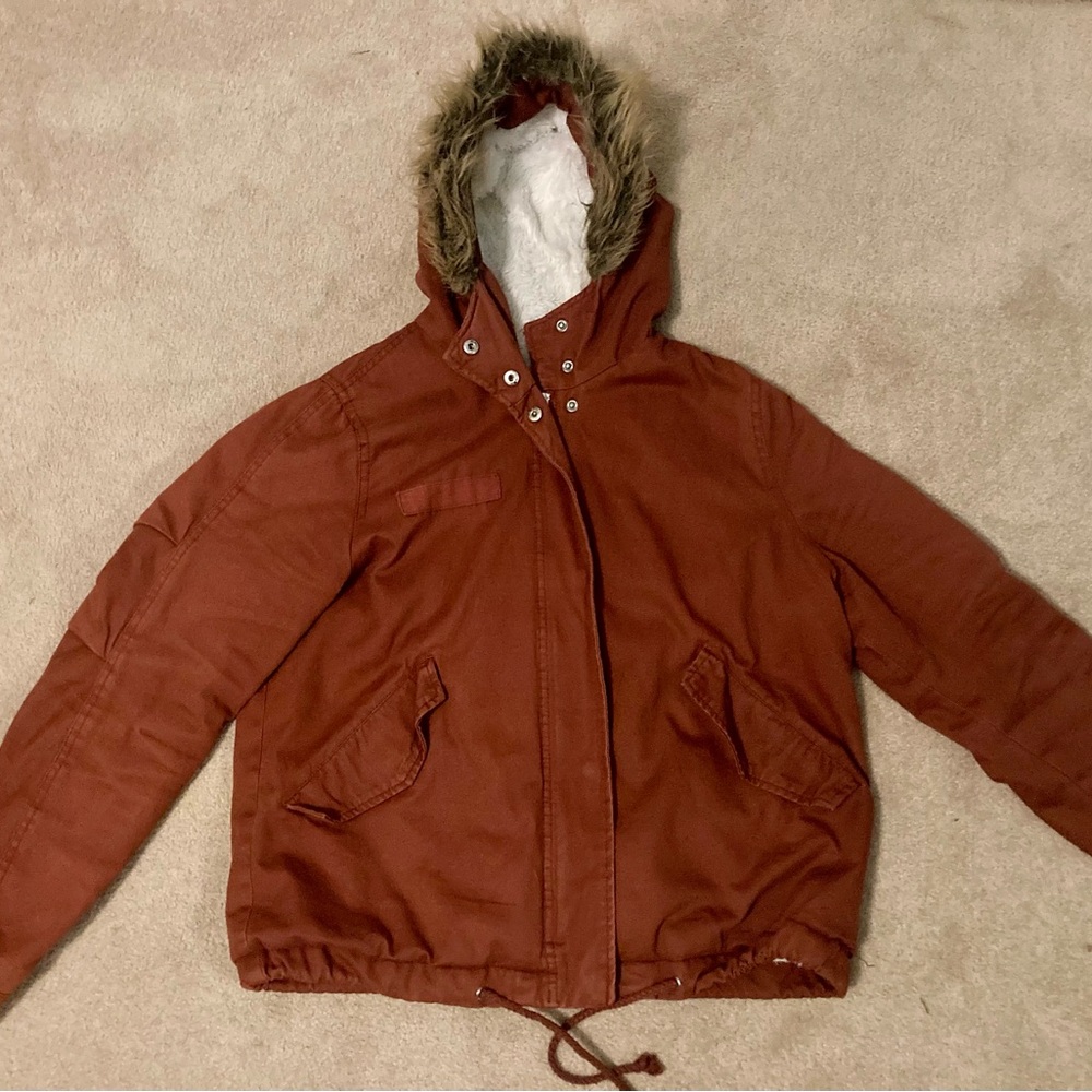 Charlotte Russe hooded bomber jacket